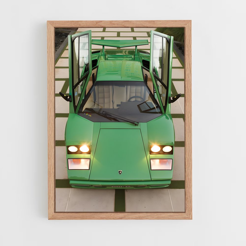 Poster Countach Vert – affiche Lamborghini (vue 4)